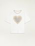 Camiseta con estampado y pedrer&iacute;a image number 3