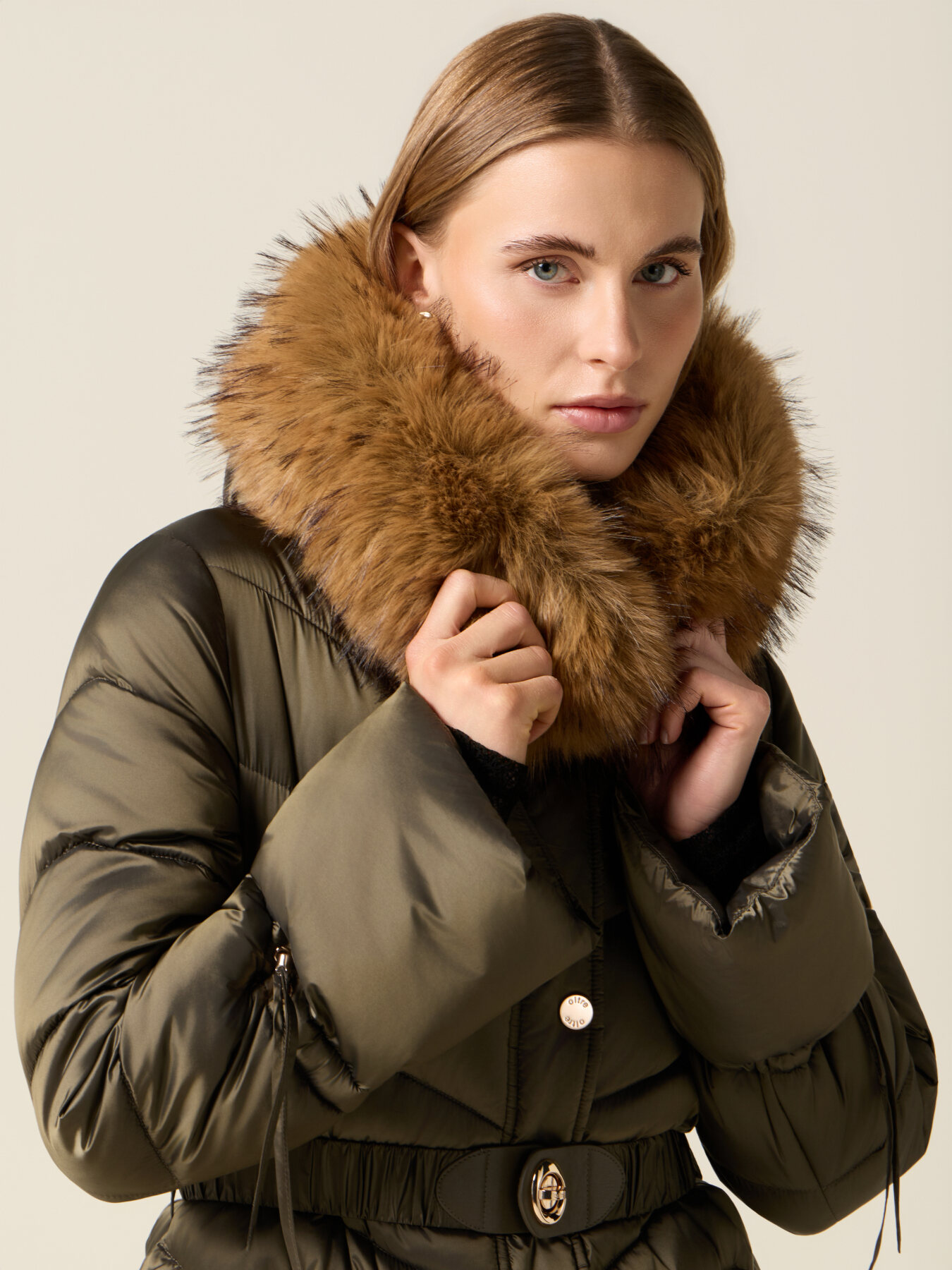 Midi-Daunenjacke mit G&uuml;rtel image number 2