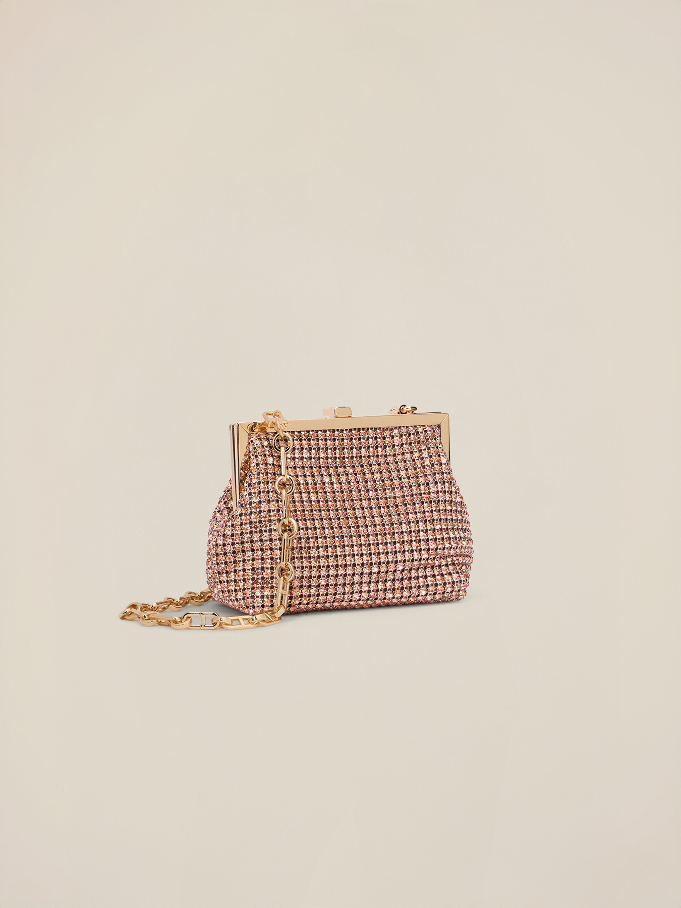 Clutch con cristalli e chiusura a scatto image number 3