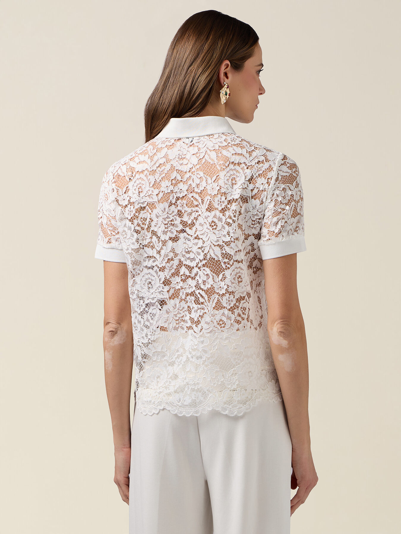 Lace polo t-shirt image number 1