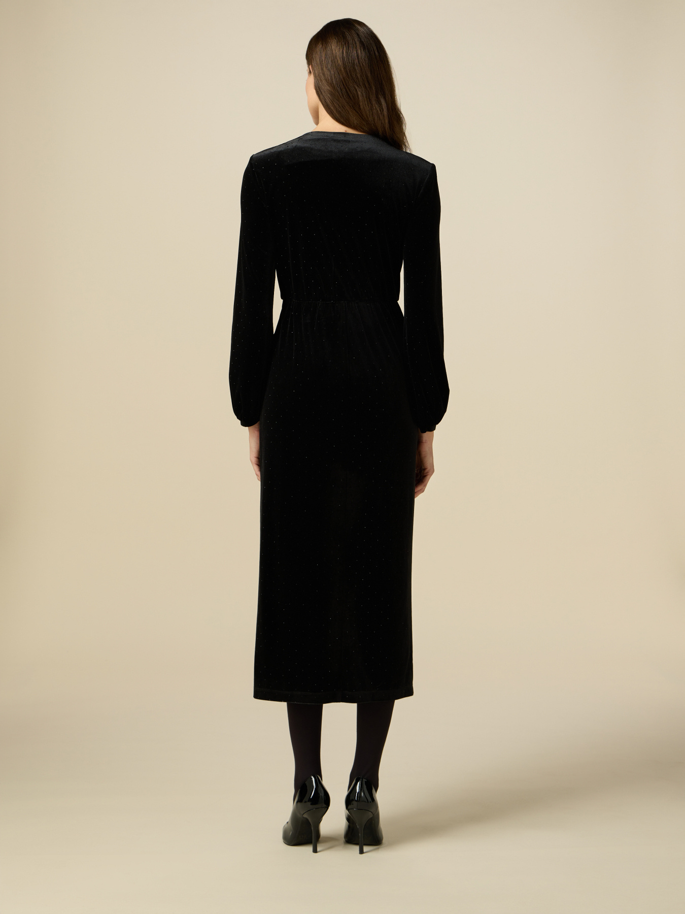 Velvet dress with crystals image number 1