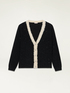 Two-tone cardigan with tiny sequins image number 4