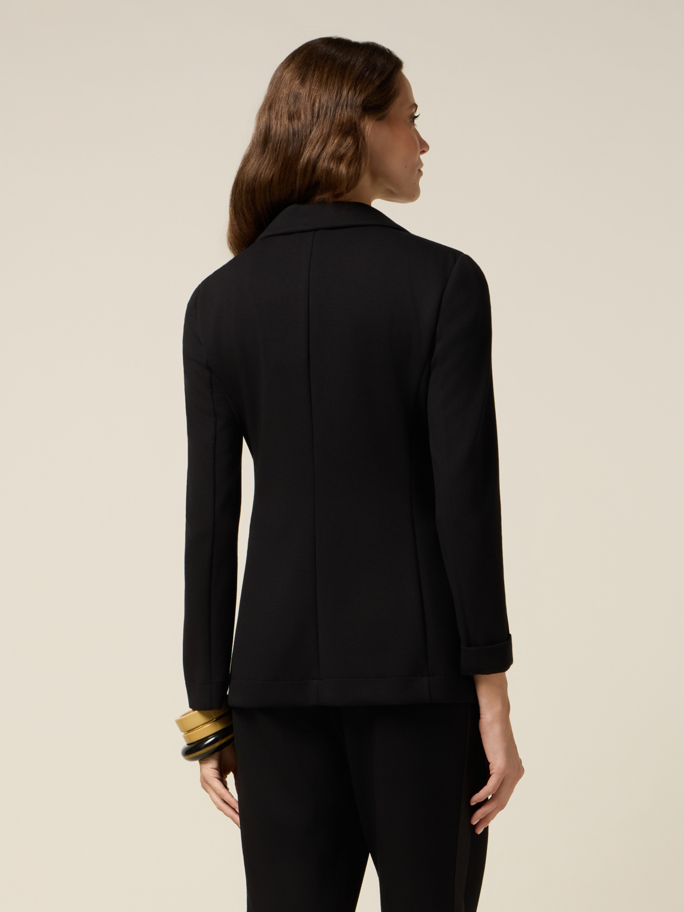 Blazer-style sweatshirt in scuba fabric image number 1