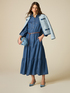 Long chambray chemisier dress image number 4