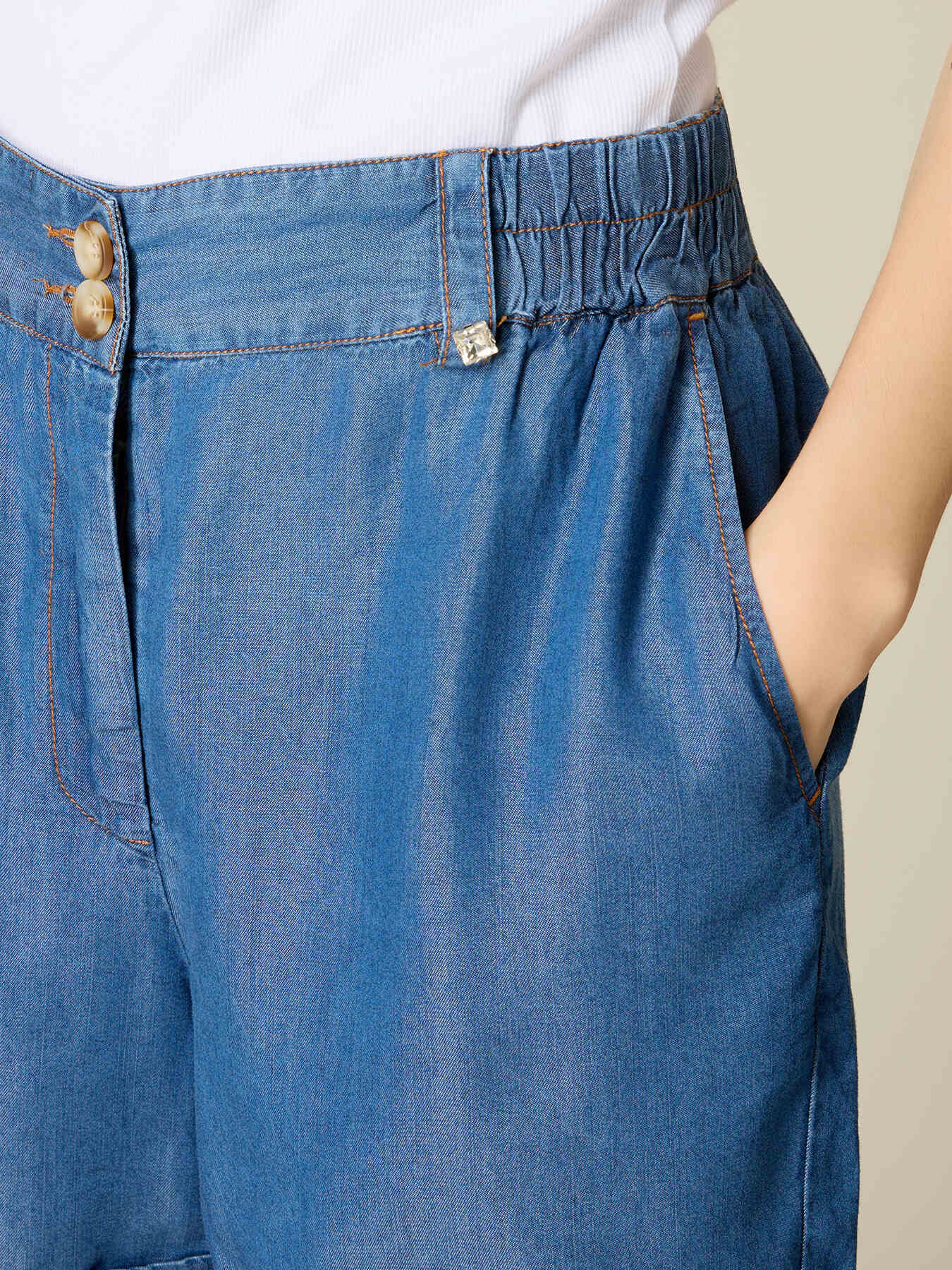 Shorts en tencel effet denim image number 2