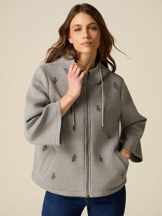 Scuba jacket with jewel embellishments