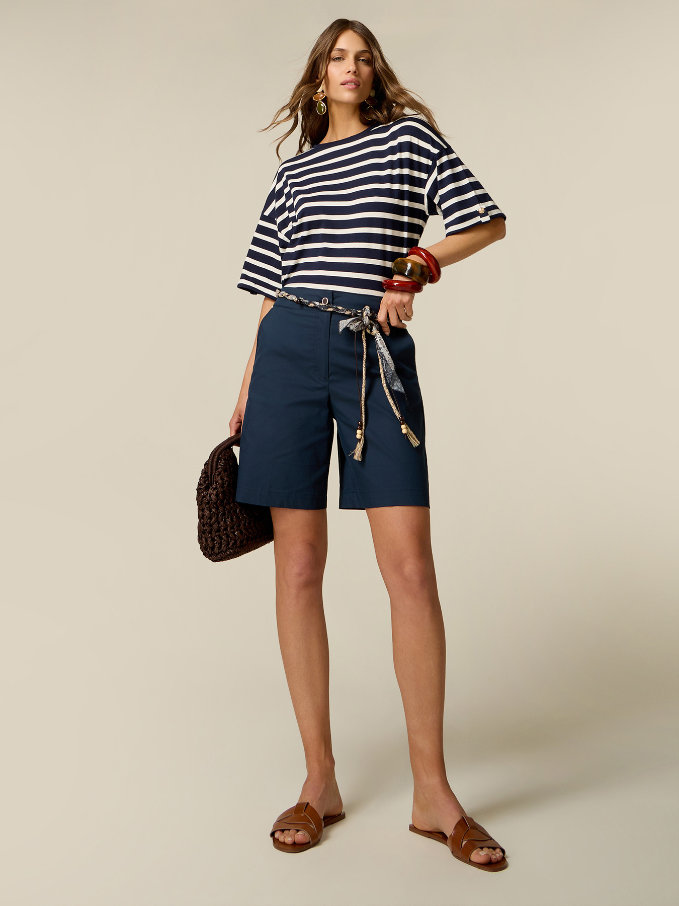 Bermudas de gabardina mezcla de algod&oacute;n image number 0