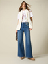 Palazzo jeans with jewel chain image number 0