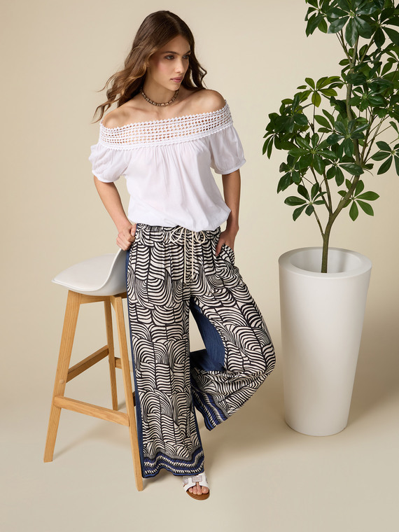 Dual fabric trousers