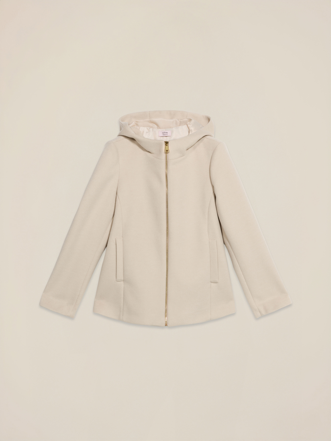 Short coat with hood and zip image number 3