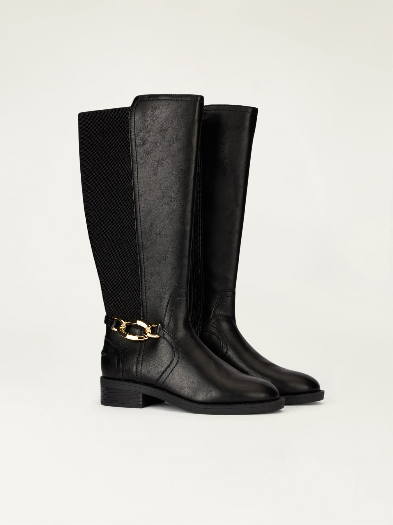 Flat boots with metal buckle image number 1