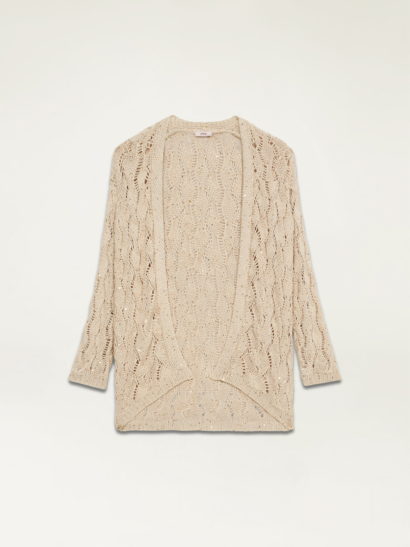 Cardigan traforato con micro paillettes image number 3