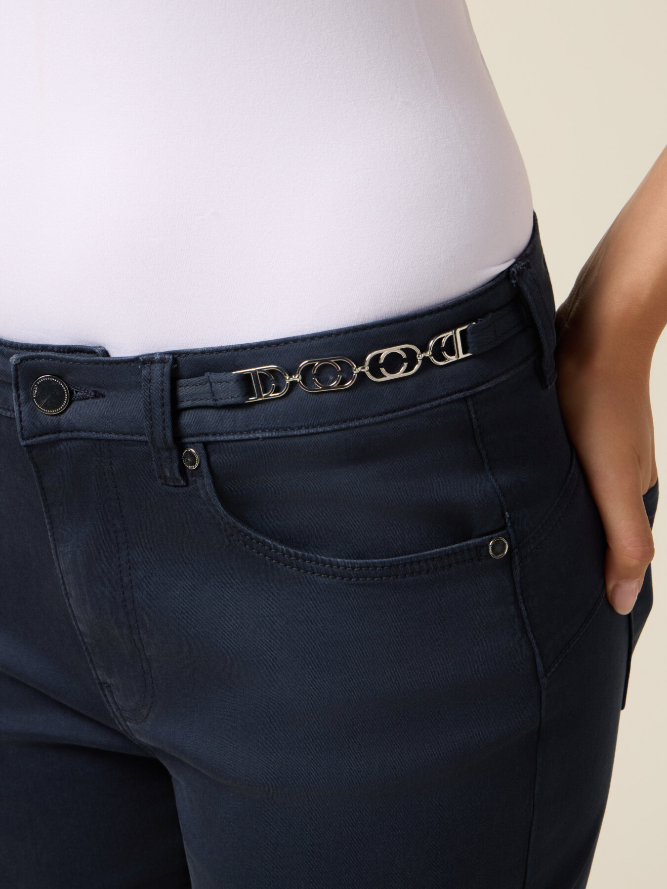 Regular trousers with chain detail image number 2