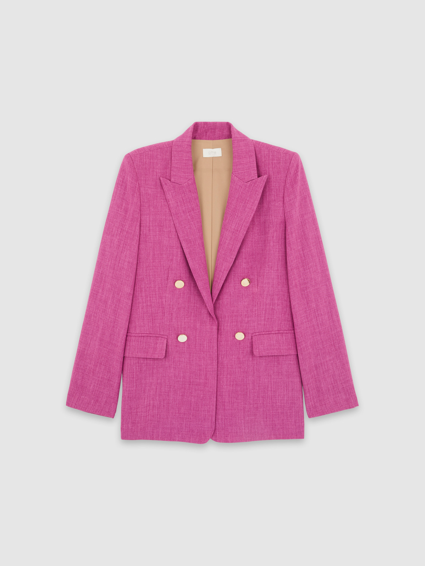 Blazer doble abotonadura de tejido mezclilla image number 3