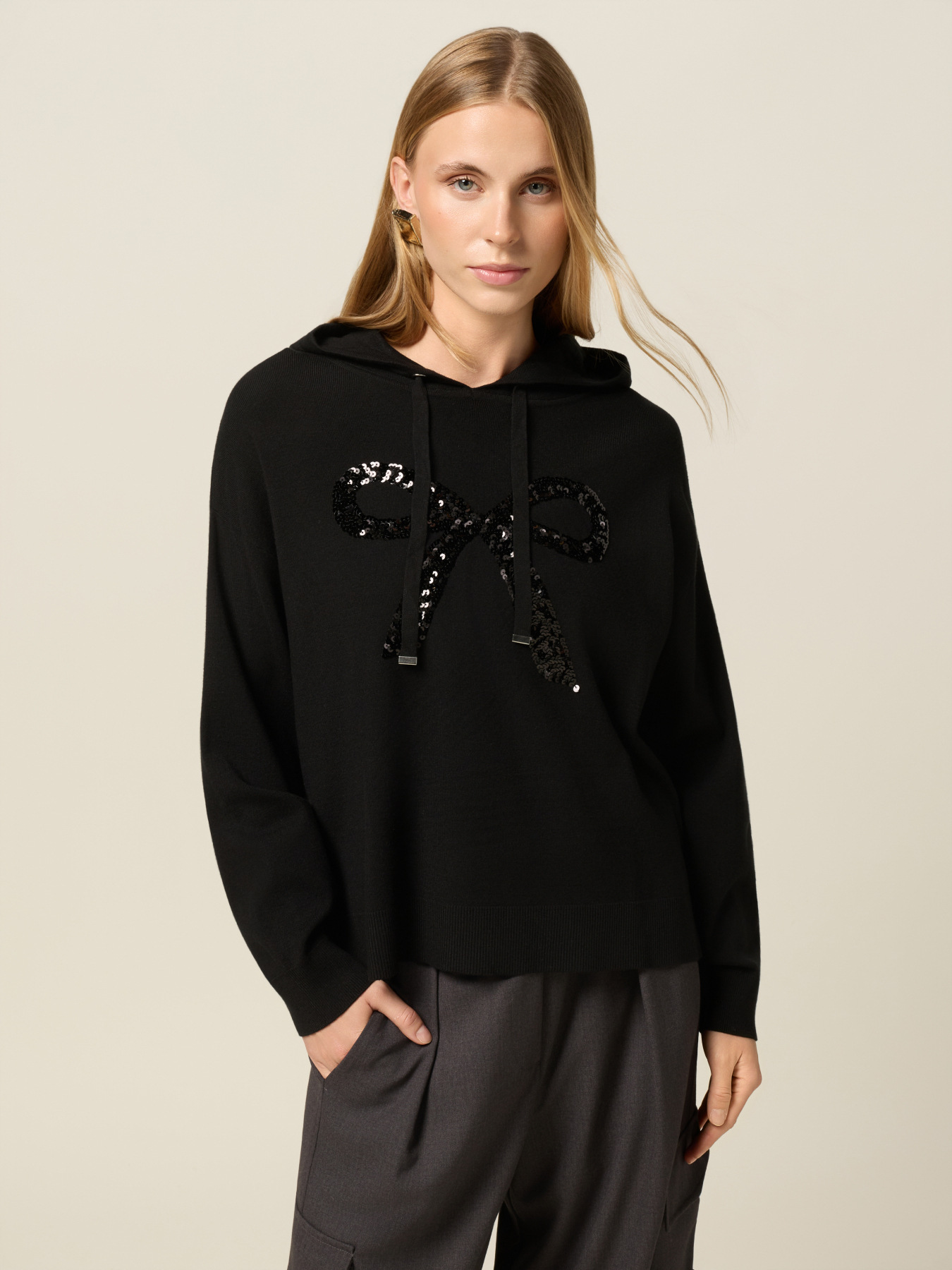 Hoodie with sequins image number 0