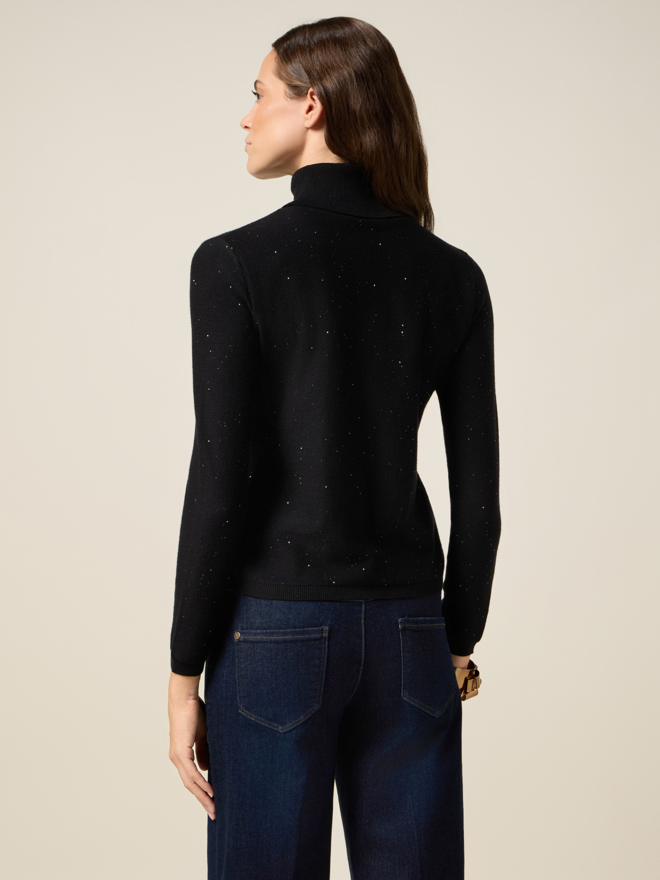 Jersey de cuello alto con lentejuelas image number 1