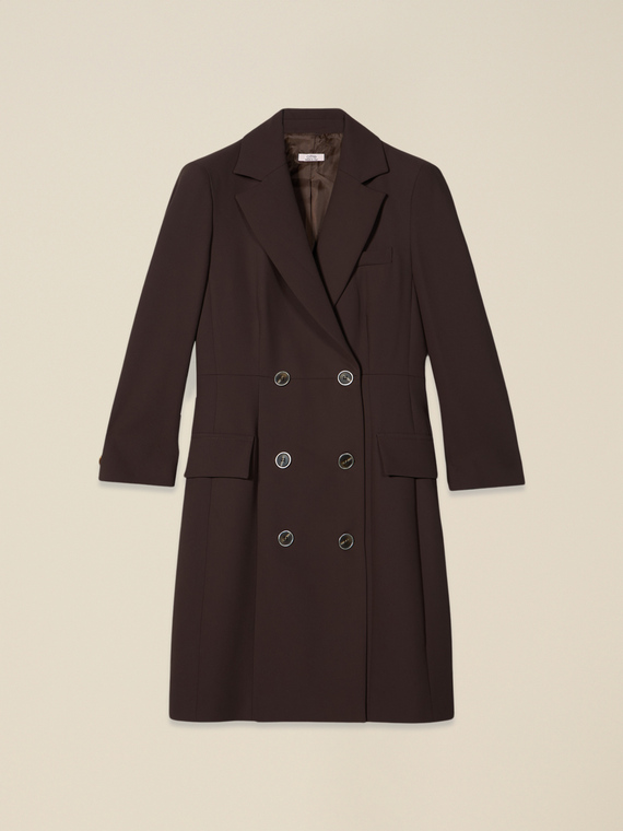 Robe coat in crepe fabric