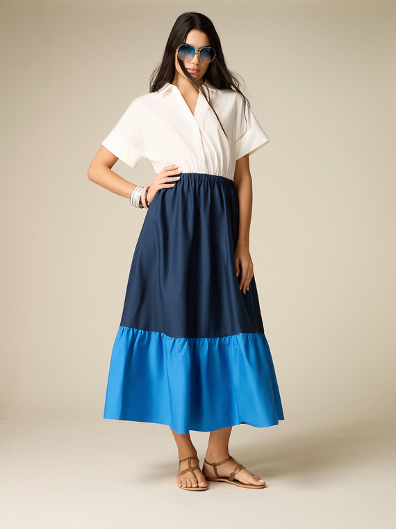 Rochie lungă color block