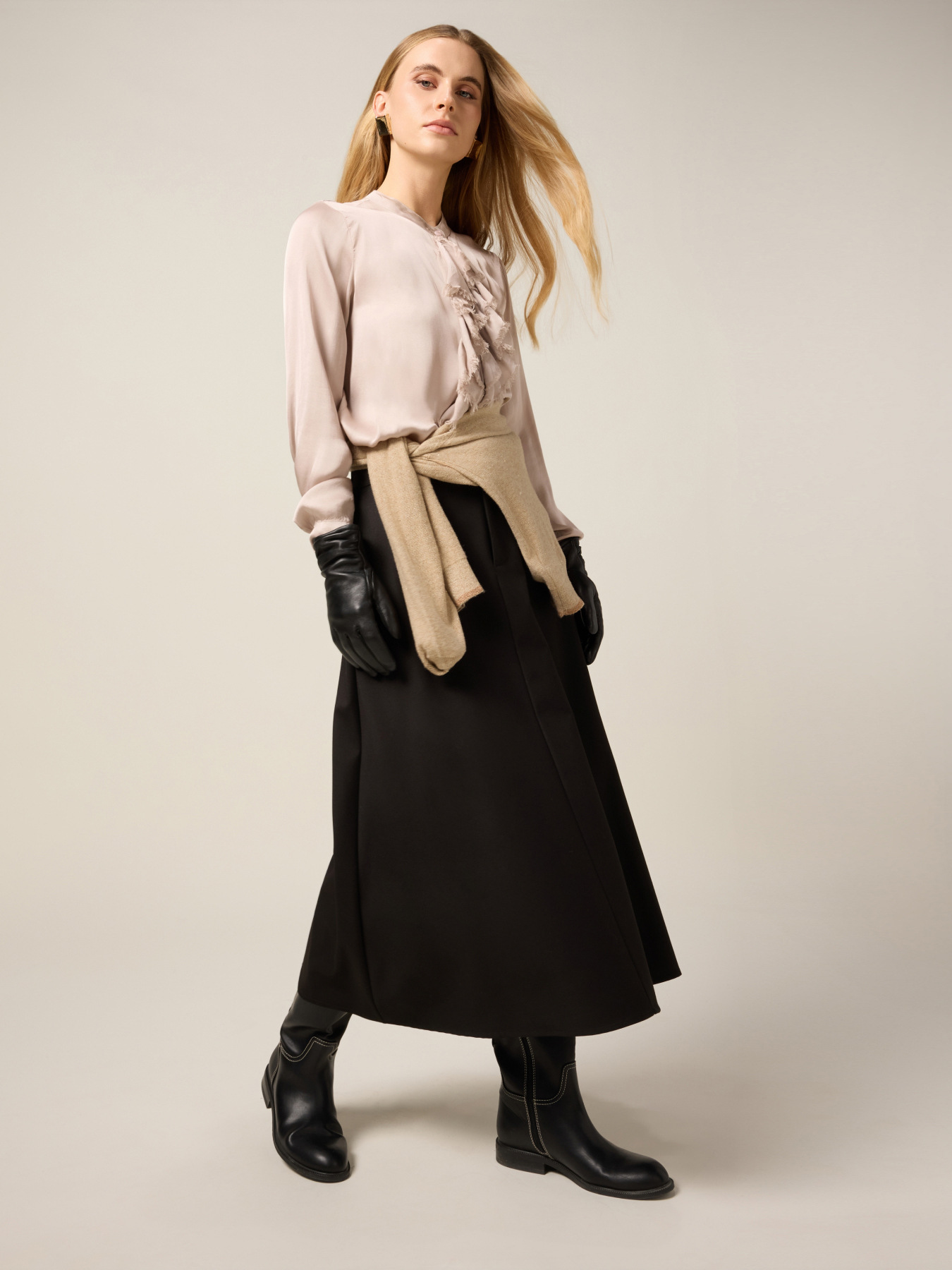 Midi flannel skirt image number 0