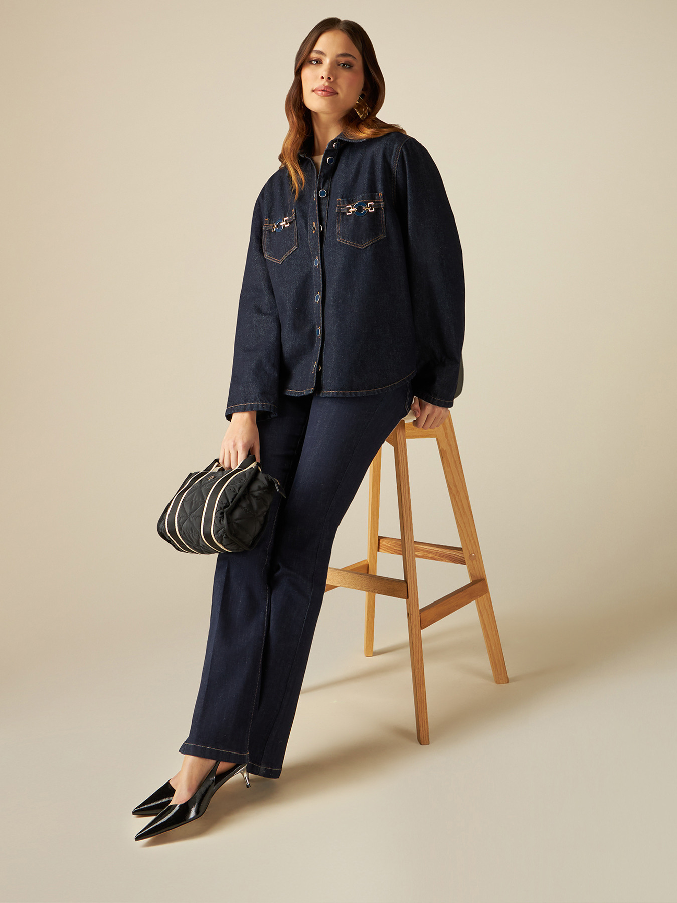Camicia giacca in denim image number 3