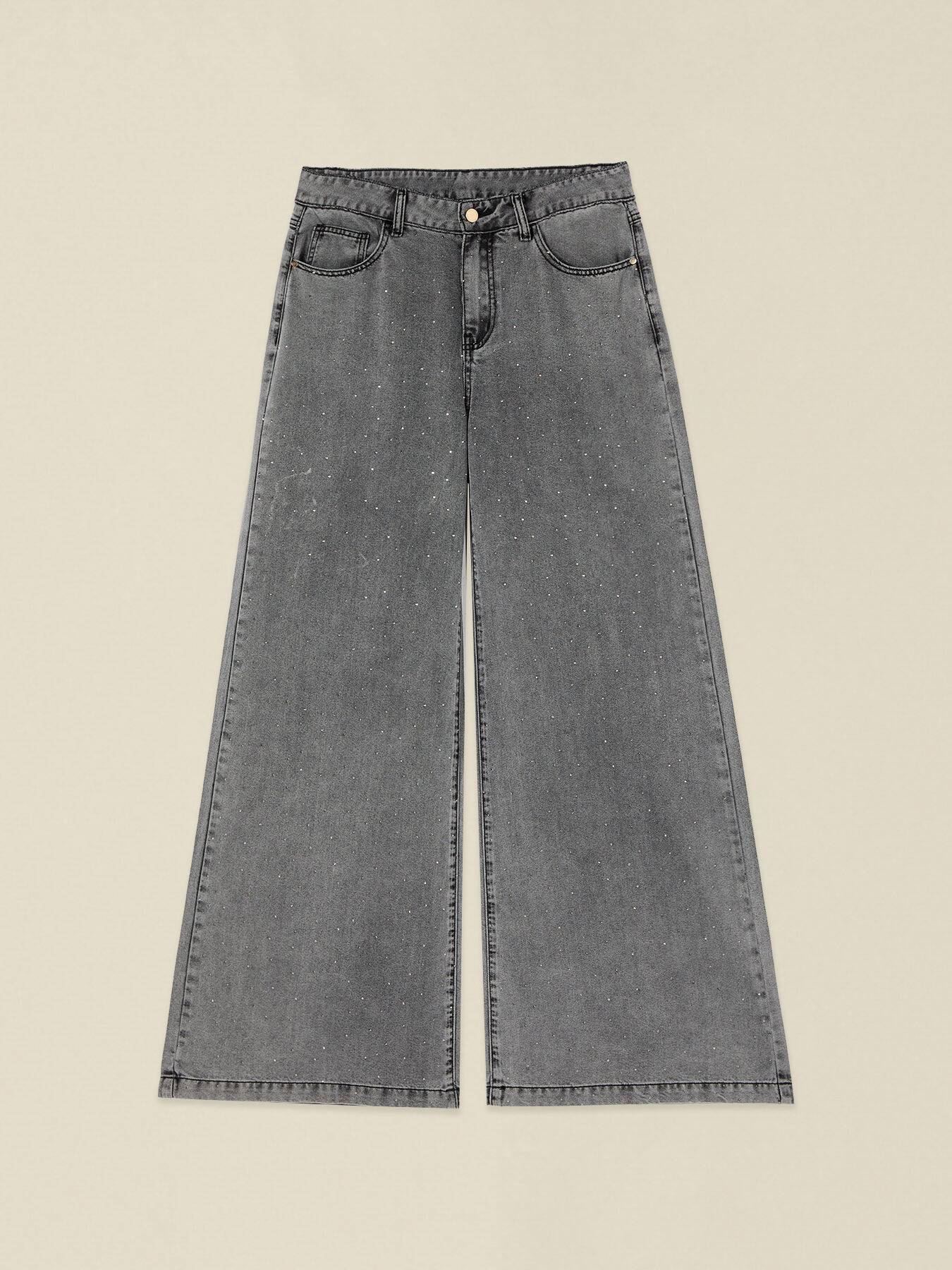 Palazzo-Jeans mit kleinen Nieten image number 4