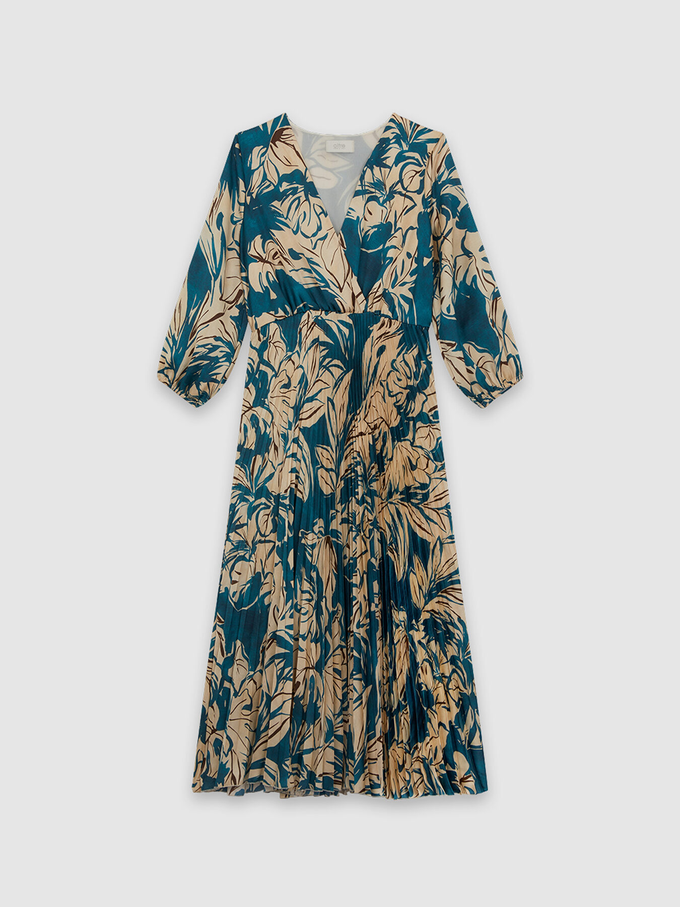 Maxi Dress aus gemustertem Satin image number 3