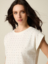 Tricou din bumbac cu cristale image number 2