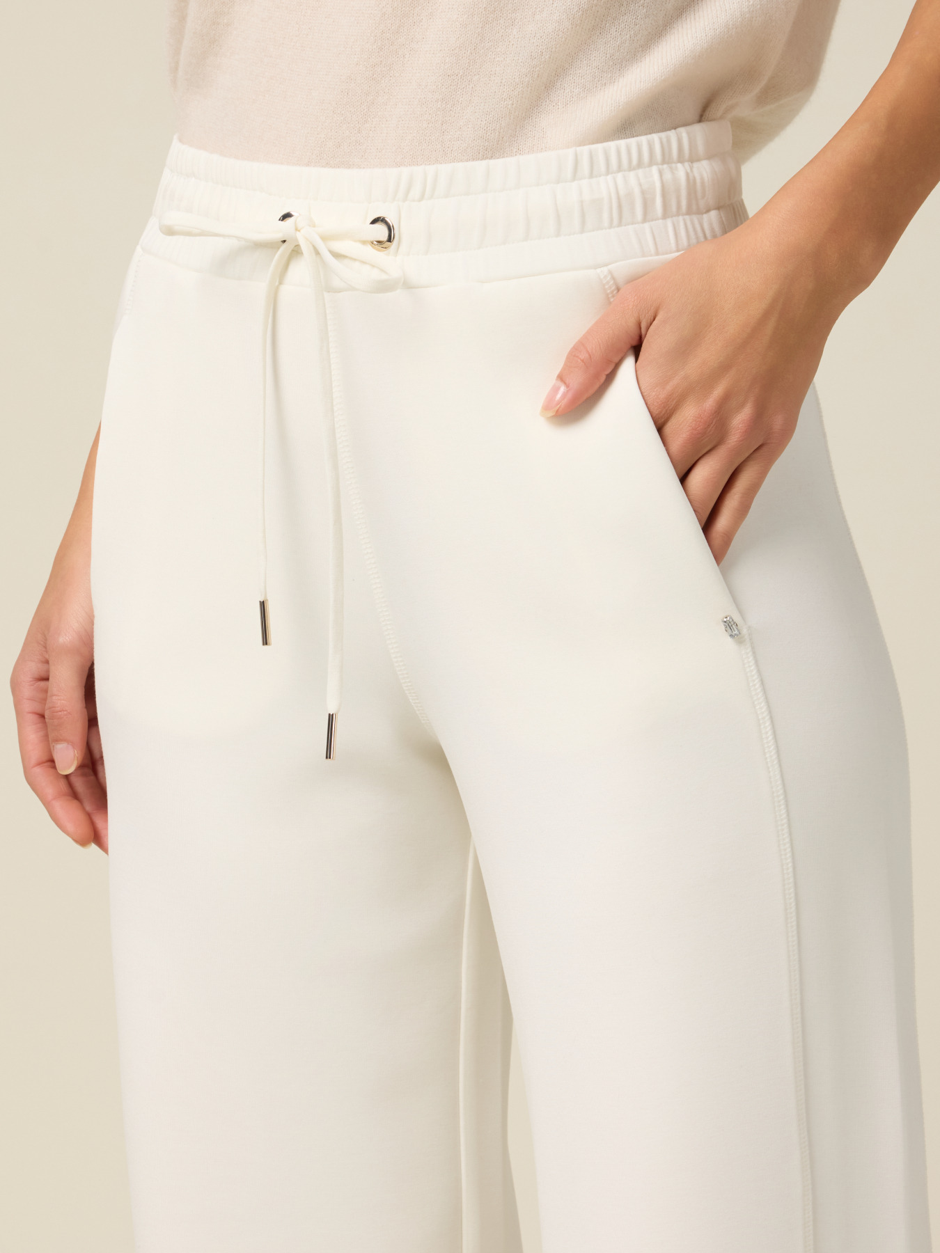 Soft touch palazzo joggers image number 2