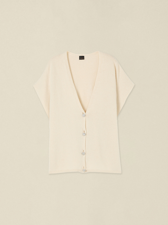 Cashmere-blend cardigan with jewel buttons
