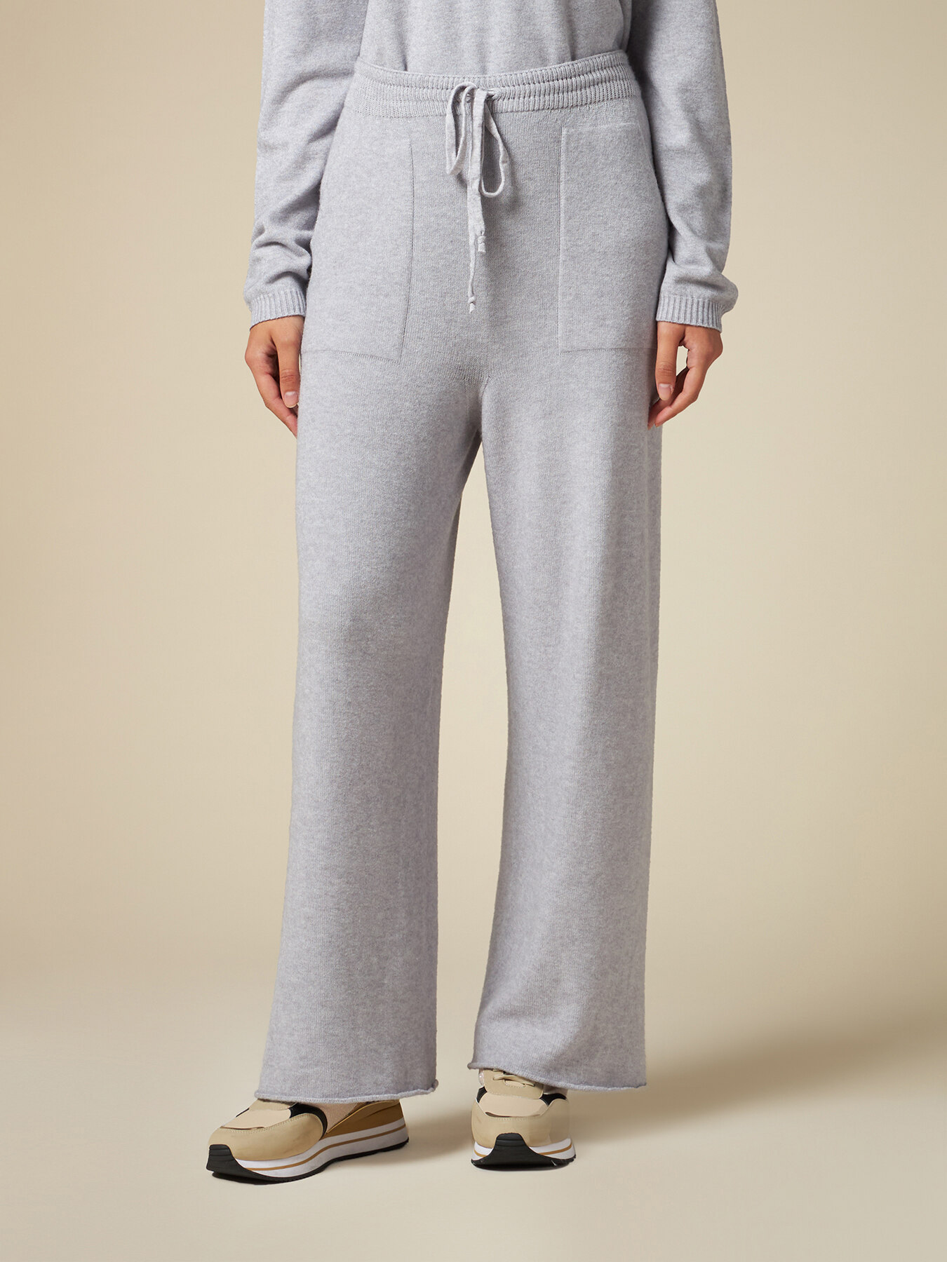 Pantaloni a palazzo in maglia image number 3