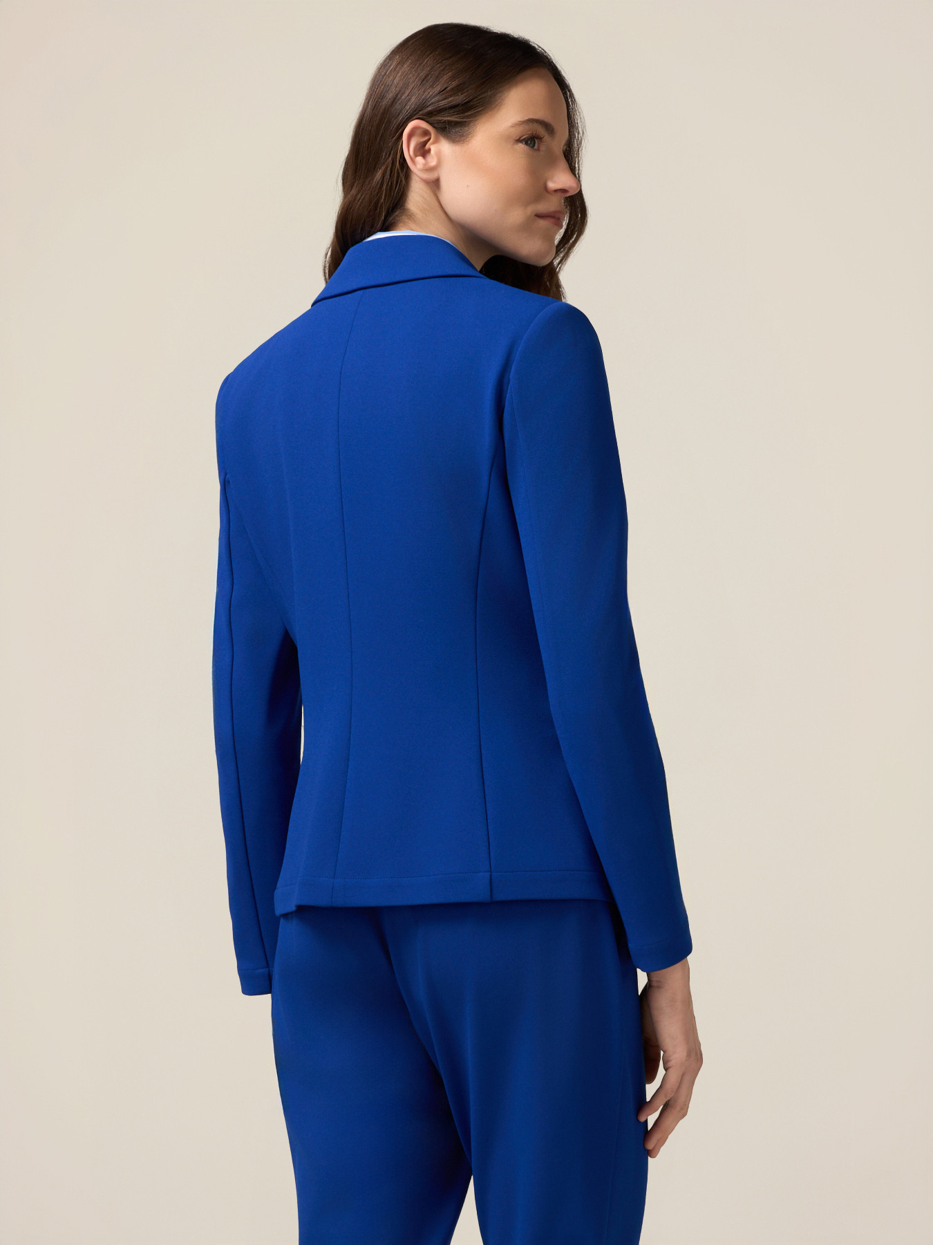 Blazer jacket in scuba crepe fabric image number 1