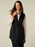 Gilet in lino con cintura in vita image number 0