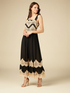 Two-tone dress with lace inserts image number 3