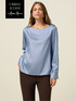 Blusa in raso a righe image number 0