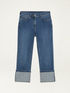 Cropped jeans with hem turn-up and studs image number 4