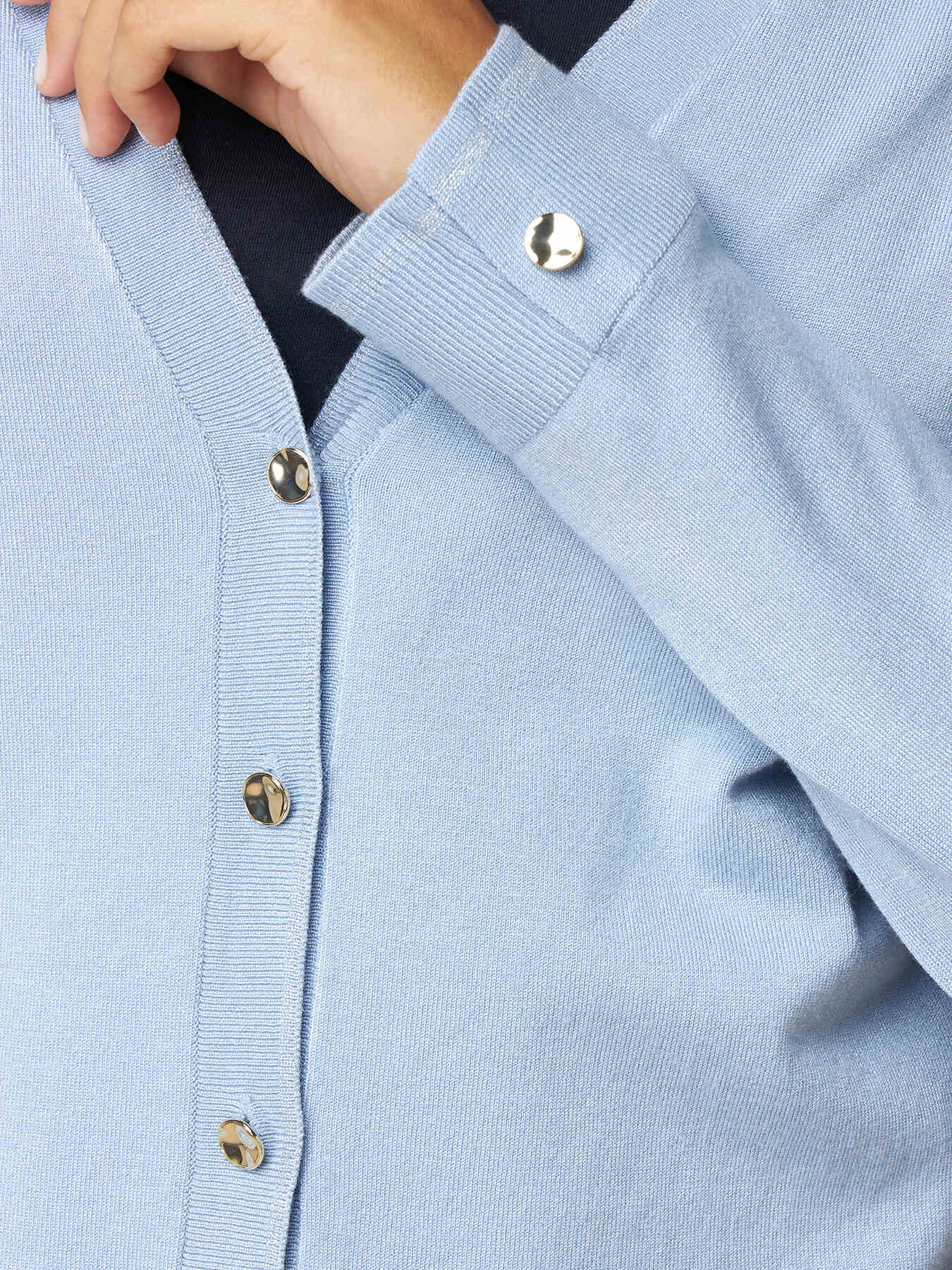 Cardigan col en V avec bords lurex image number 2