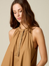 Rochie lungă din poplin cu detaliu bijuterie image number 2