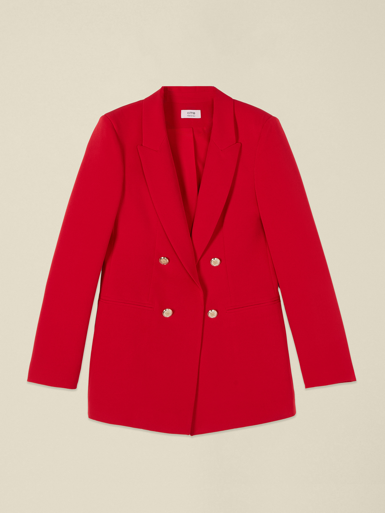 Blazer cu două r&acirc;nduri de nasturi din țesătură tehnică image number 3