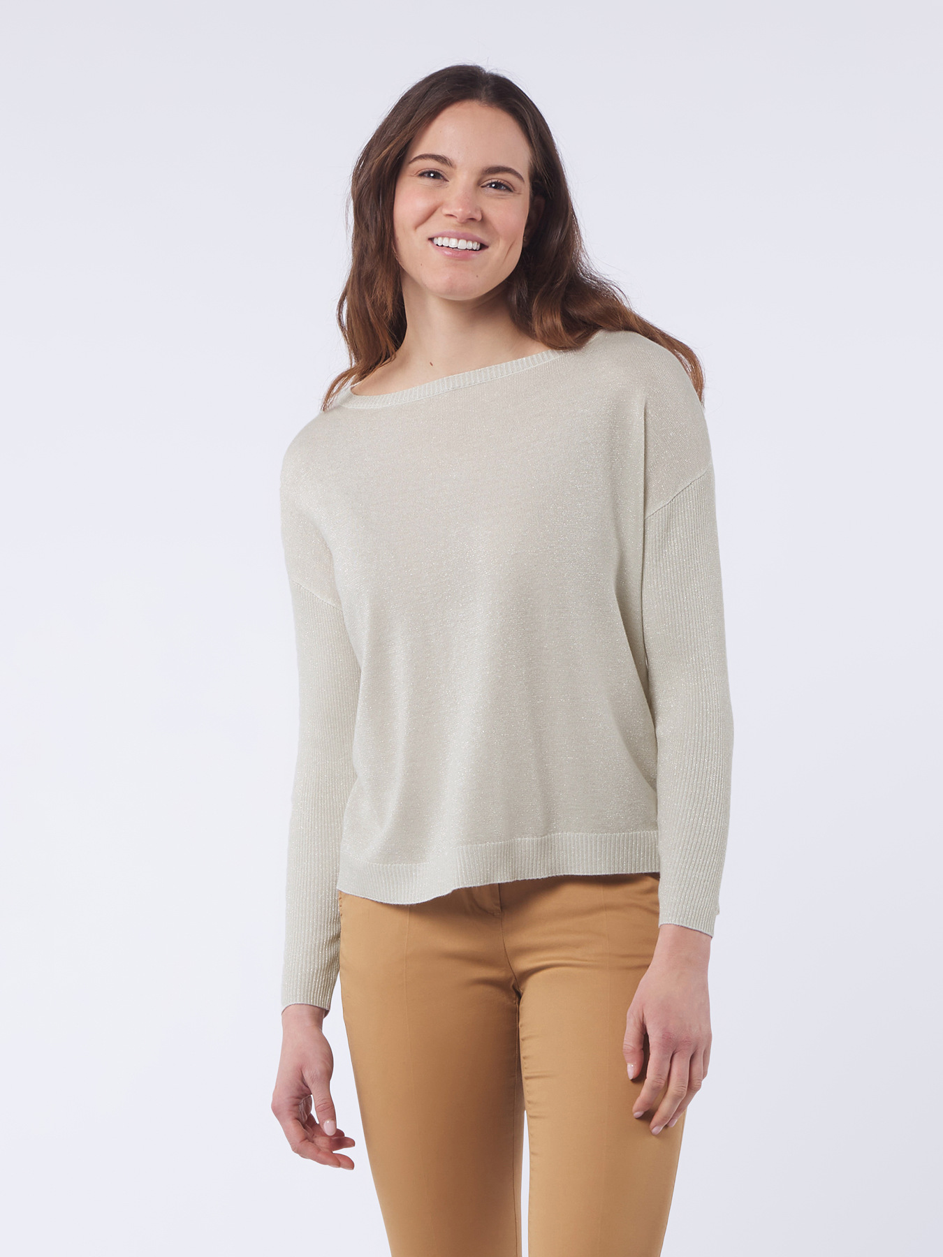 Pull lurex col bateau image number 0