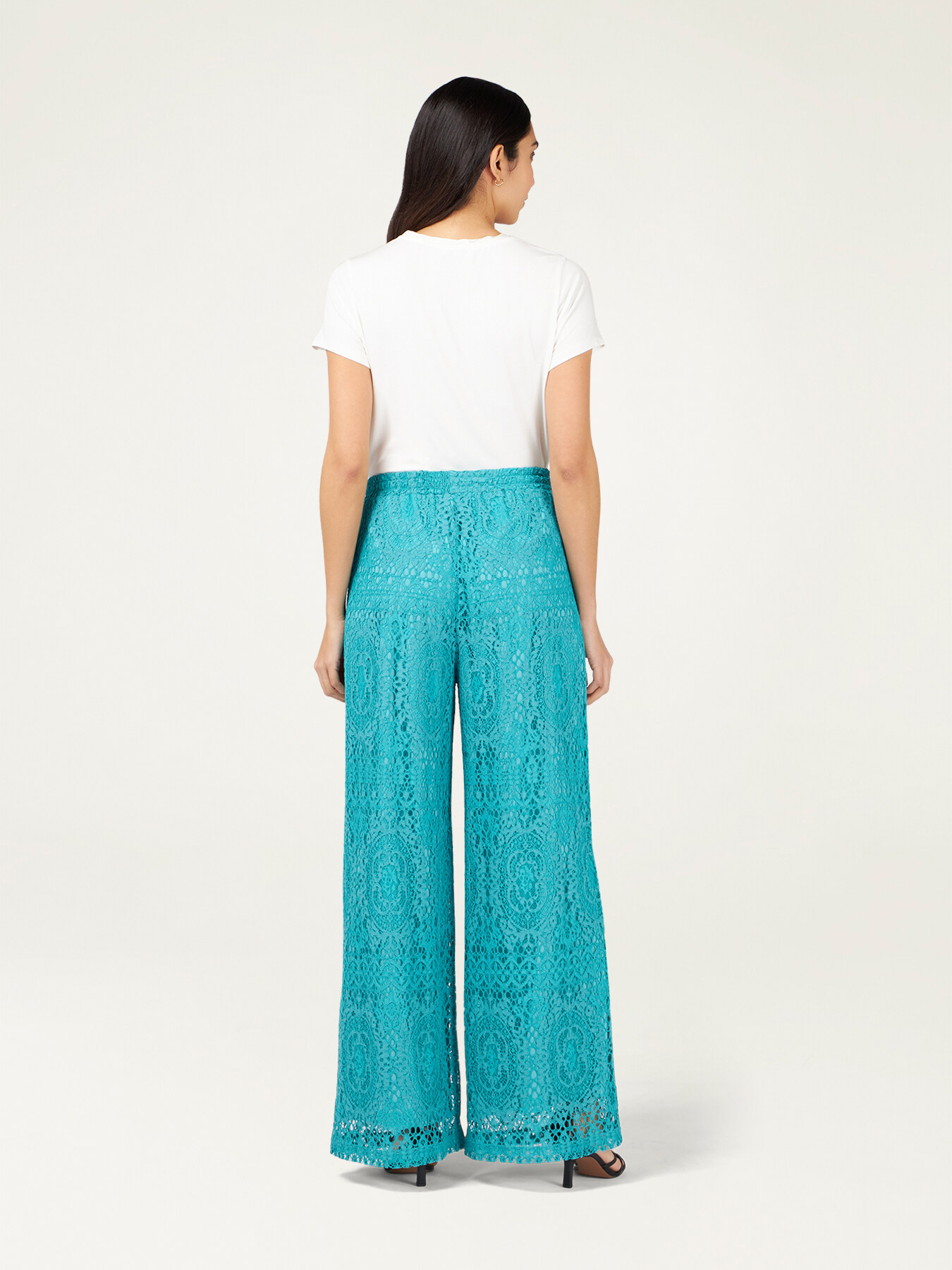 Pantaloni palazzo in pizzo image number 1