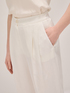 Pantaloni wide leg misto lino image number 2