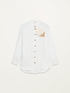 Linen shirt with brooch image number 3