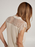 Dual-fabric lace top image number 1