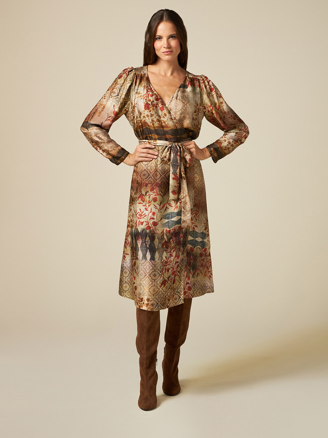 Robe portefeuille &agrave; motifs patchwork image number 0