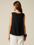 Sleeveless linen blend top image number 1
