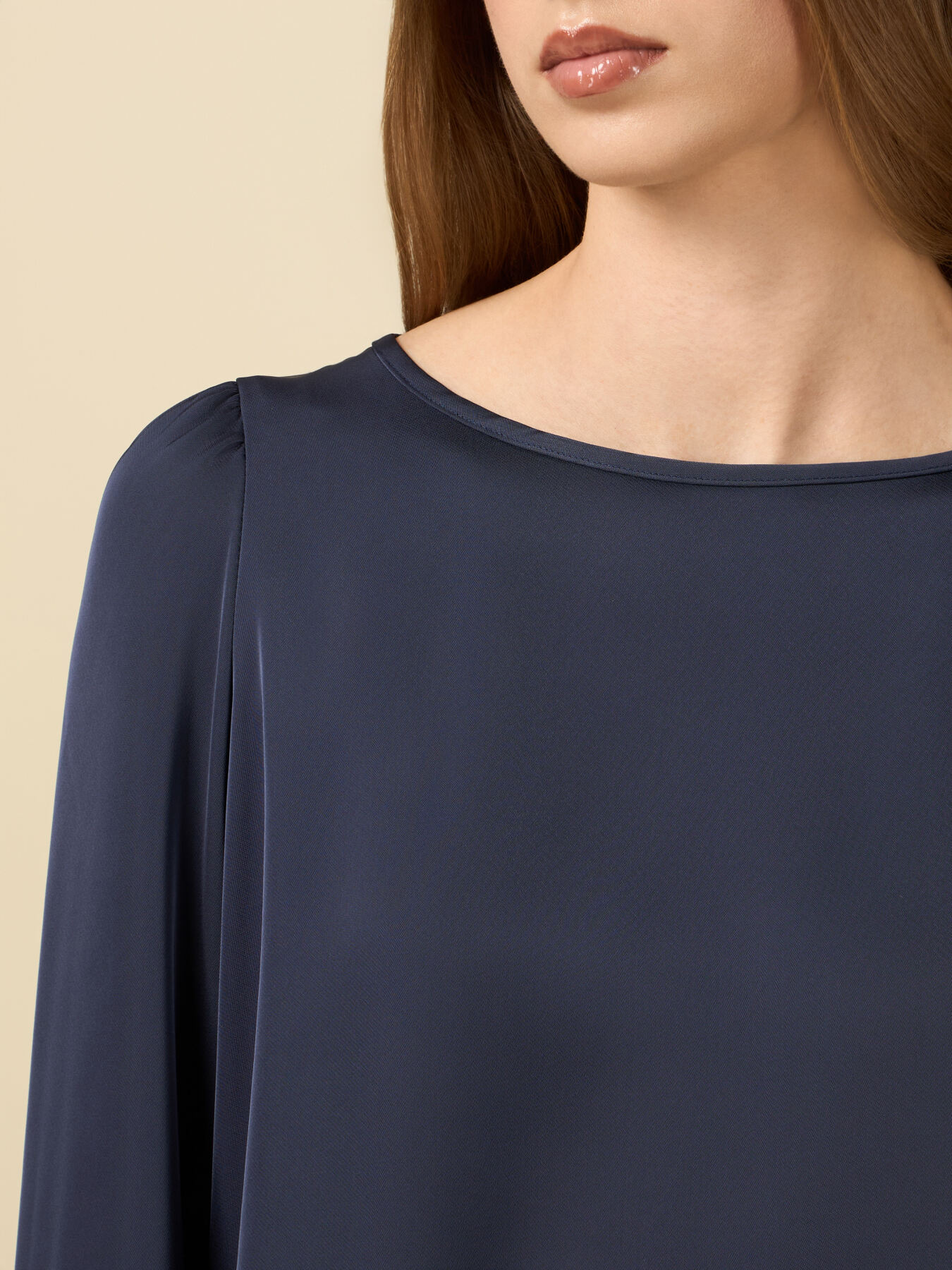 Bluse aus zwei verschiedenen Materialien mit langen &Auml;rmeln image number 2