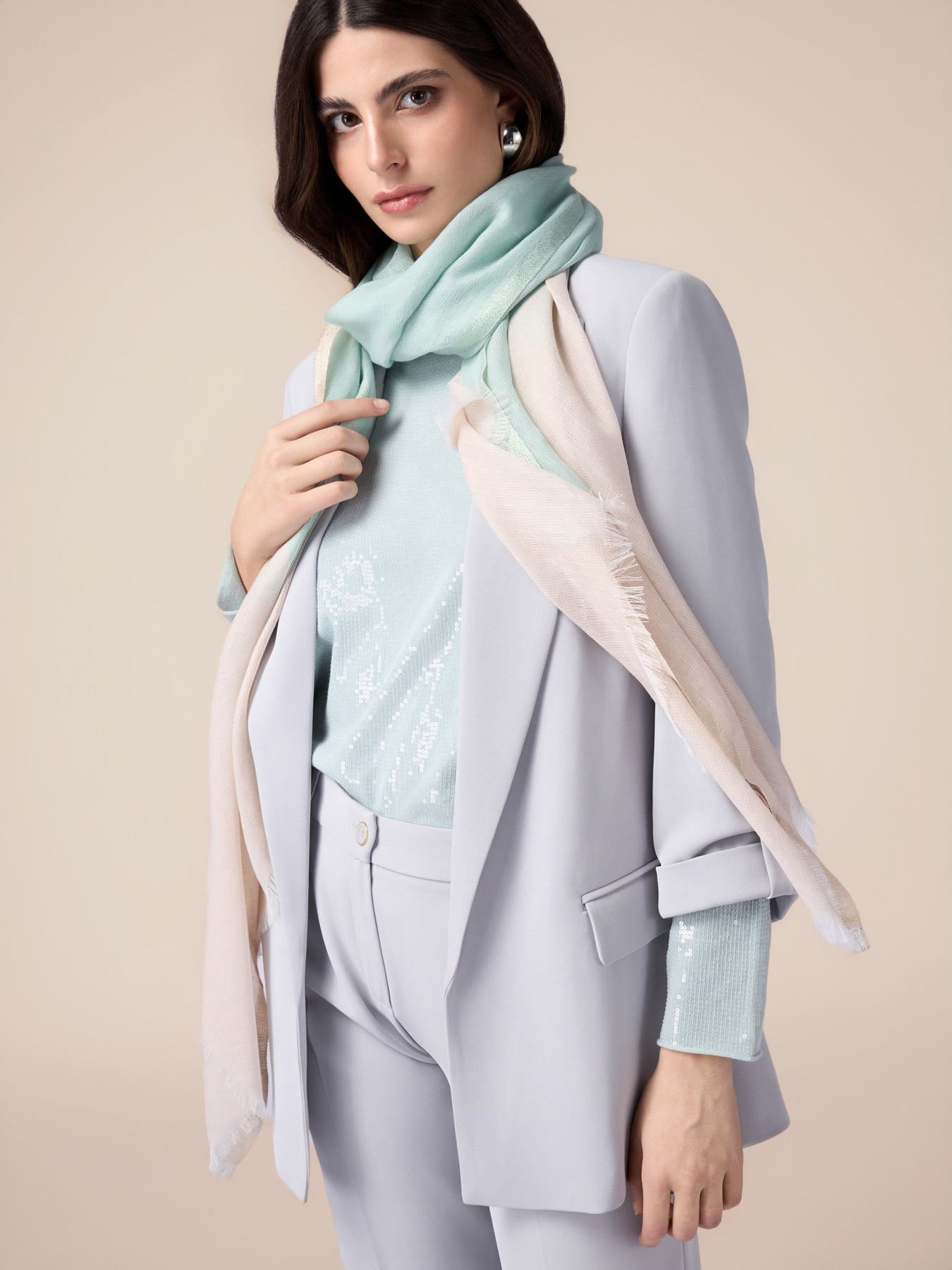 Sciarpa lurex color block image number 0
