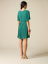 Short dress in pleated georgette image number 1