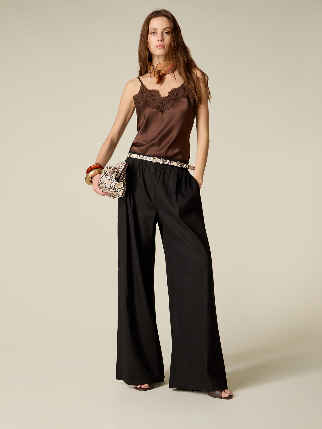 Palazzo-Hose aus Leinenmischung image number 0