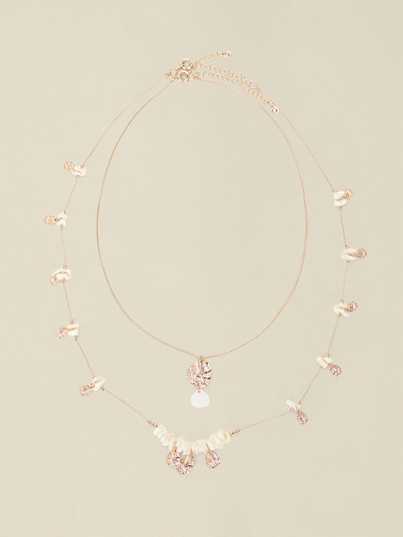 Collier double avec pierres